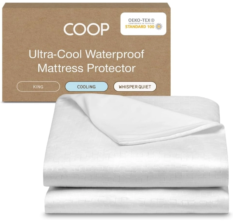 Coop Home Goods Ultra-Cool Waterproof Mattress Protector – King